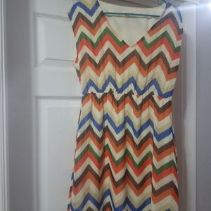 Fall Colors Chevron Dress